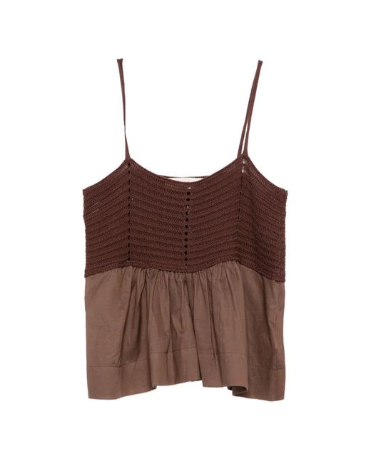 Jucca Brown Crochet Top