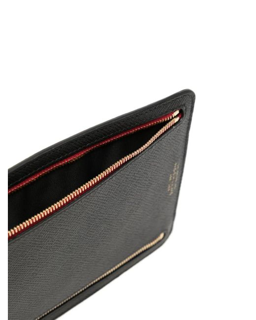 Smythson Black Panama Leather Currency Case
