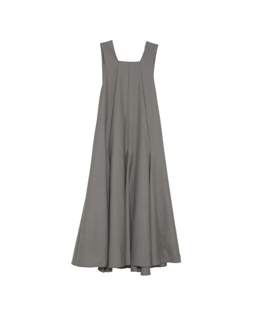 Enfold Gray Flared Square Neck Dress
