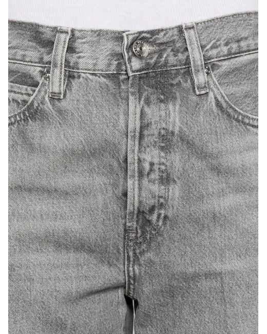 FRAME Gray The Vertical Five-Pocket Jeans
