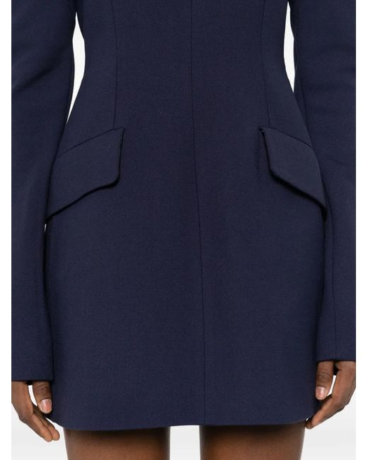 Sportmax Blue Spxtefrite Pockets High-Neck Mini Dress
