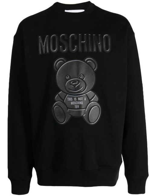 Moschino Black Logo-print Organic Cotton Sweatshirt for men
