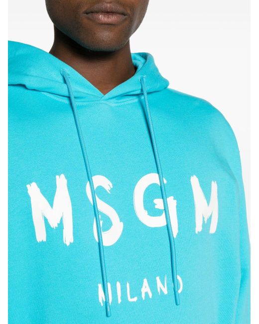 MSGM Hoodie mit Logo-Print in Blue für Herren