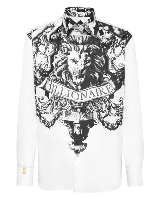 Camicia di Billionaire in White da Uomo