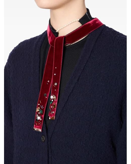 Kolor Blue Embellished Button-Down Cardigan