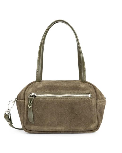 Lancaster Metallic Small Suede-Finish Shoulder Bag
