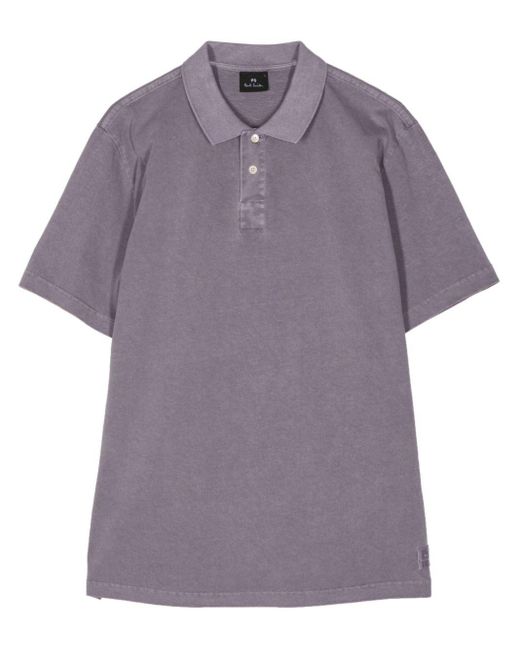 PS by Paul Smith Acid-Wash-Poloshirt aus Bio-Baumwolle in Purple für Herren