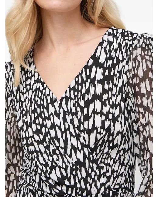 Morgan Multicolor Abstract-Print Wrap Mini Dress