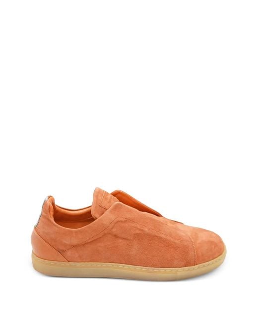 Andrea Ventura Firenze Orange Florida Miami Slip-On Suede Sneakers for men