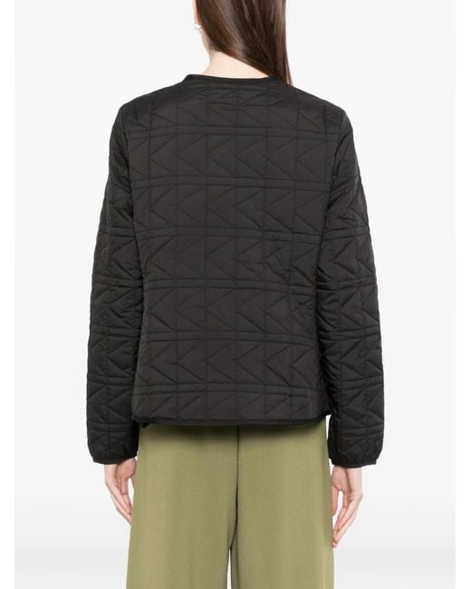 Karl Lagerfeld Black Veste Matelassée À Logo Brodé
