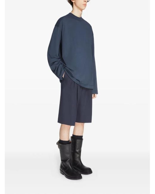 Dries Van Noten Blue Cotton Long Sleeve T-Shirt for men