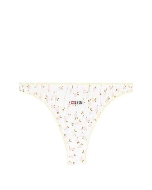 DIESEL White String En Coton Avec Imprimé Floral All-Over