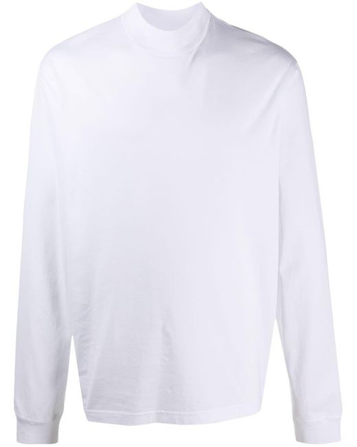 Download Acne Studios Mock-neck Long-sleeve T-shirt in White for ...