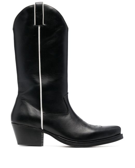 Ernest W. Baker Piped-trim Western Boots in Black for Men | Lyst