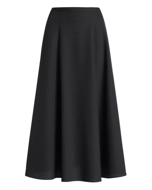 Alberta Ferretti Black Flared Midi Skirt
