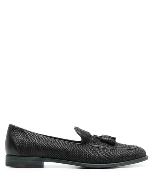 Fratelli Rossetti Black Interwoven Leather Loafers for men