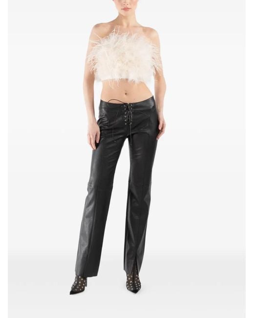 LAPOINTE Natural Feather Strapless Top