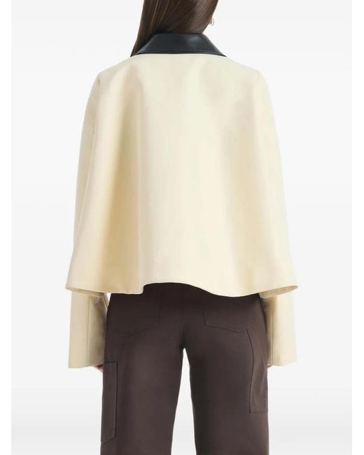 Altuzarra Natural Double-Breasted Contrast-Collar Jacket