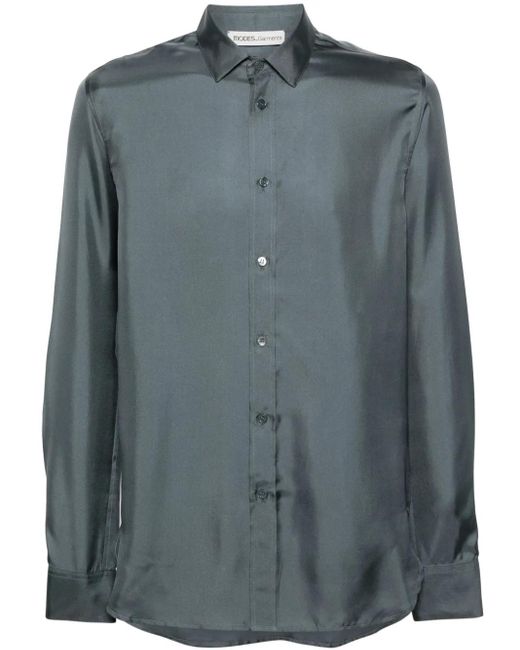 MODES GARMENTS Blue Lightweight Silk Shirt for men