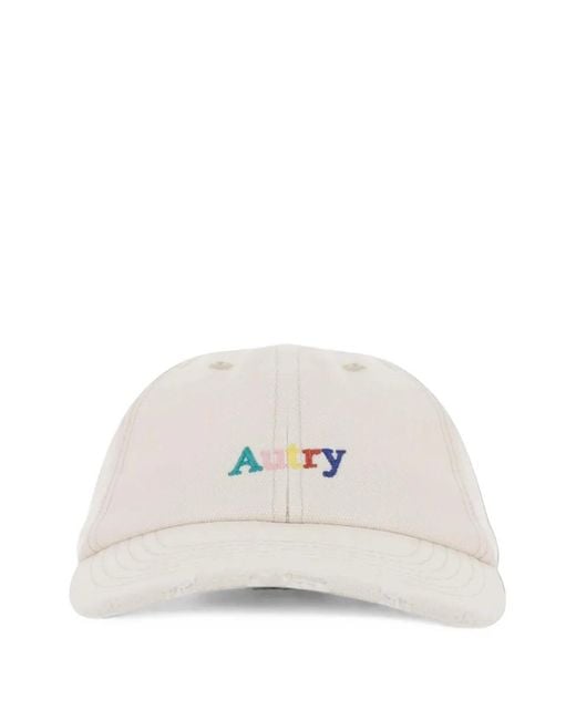 Autry White Logo-Embroidered Distressed Baseball Cap