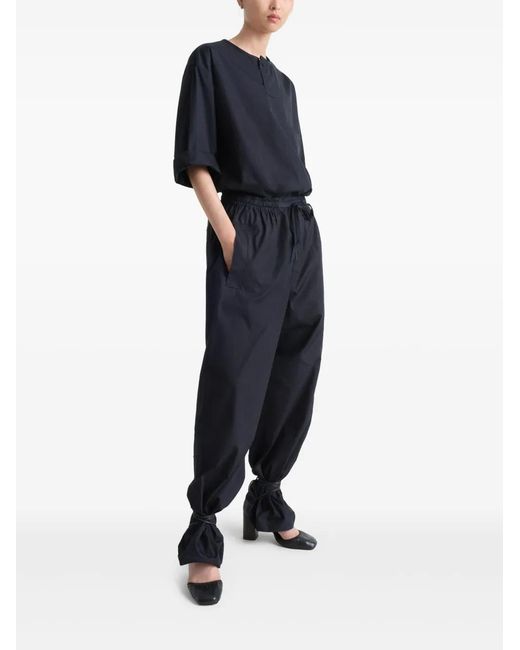 Lemaire Blue Boxy Blouse With Round Neckline