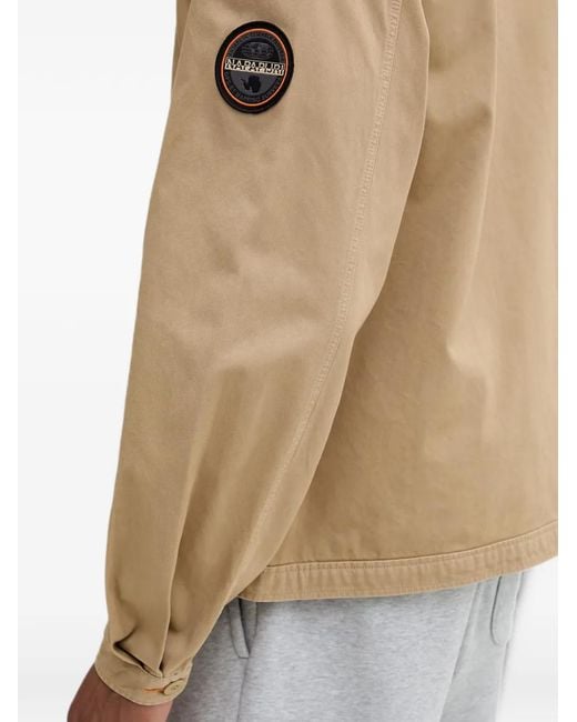 Napapijri Natural Arrayanes Logo-Patch Zip-Up Jacket for men