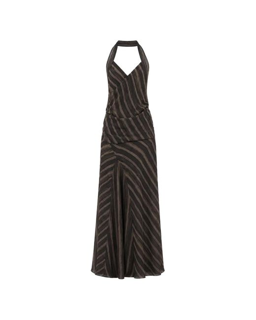Cortana White Ursula Diagonal-Stripe Maxi Dress