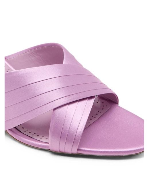 Manolo Blahnik Pink Criss-Cross Strap Mules