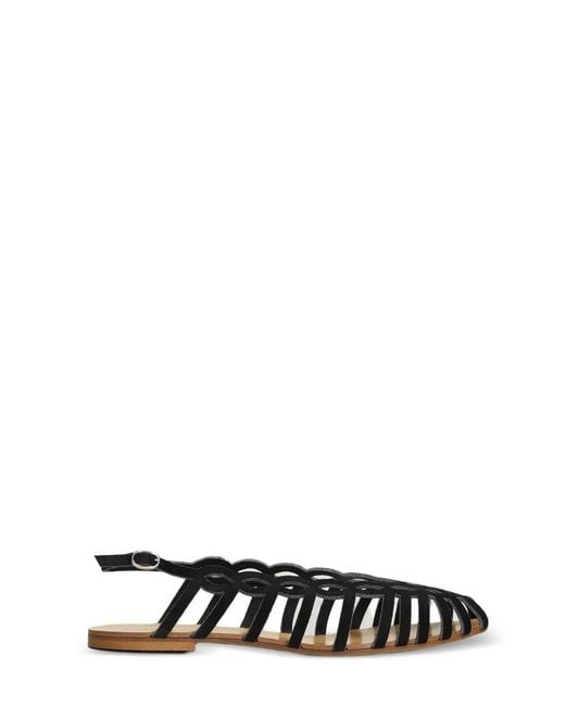 Anna F. White Cage-Construction Slingback Sandals