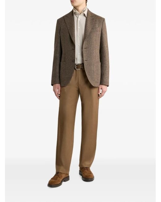 Etro Brown Veste En Laine Mélangée À Boutonnage Simple for men