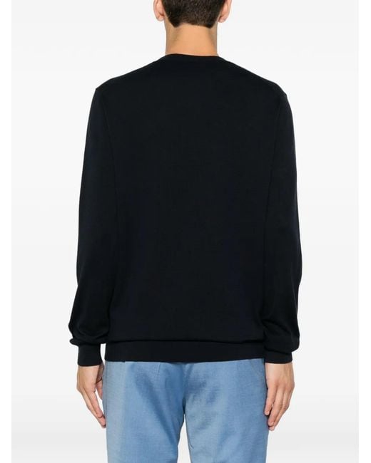 Karl Lagerfeld Black Crew-Neck Sweater for men