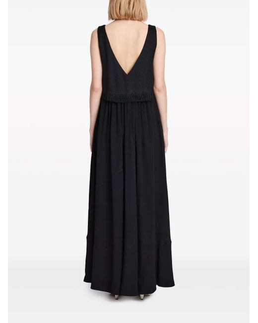 Proenza Schouler Black V-Neck Maxi Dress