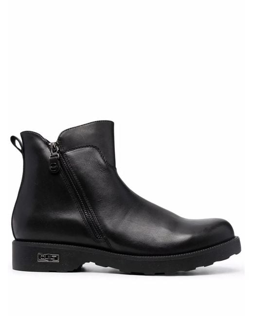 Cult Black Diagonal Zip Ankle Boots for men