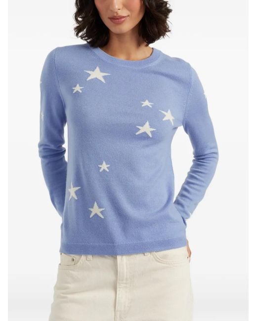 Chinti & Parker Blue Star-Intarsia Sweater