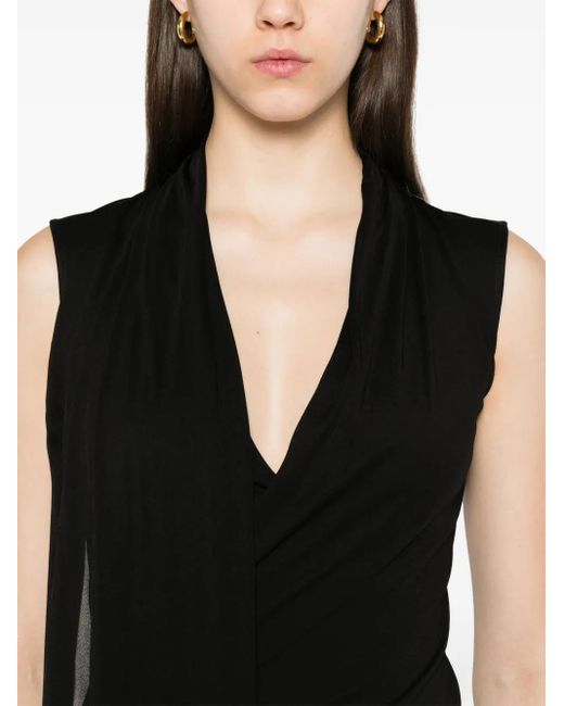 Totême Black Overlapped Scarf Dress