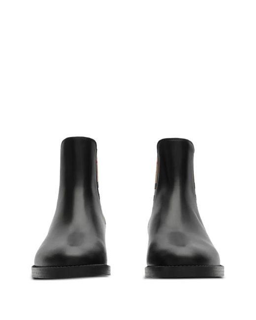 Burberry Black Leather Hampstead Boots