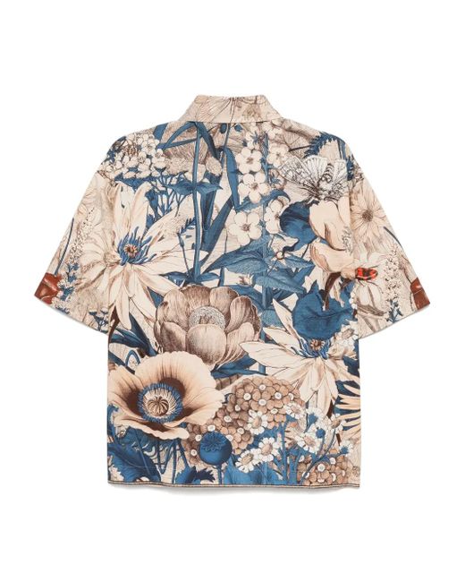 Biyan White Printed Short-Sleeved Shirt