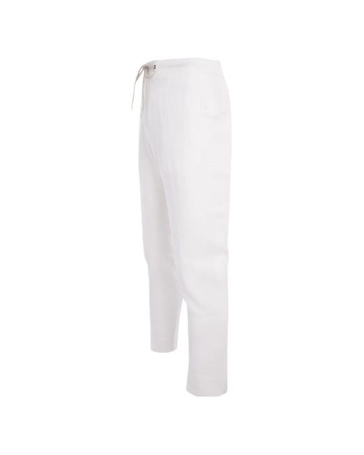 Tombolini White Drawstring Trousers for men
