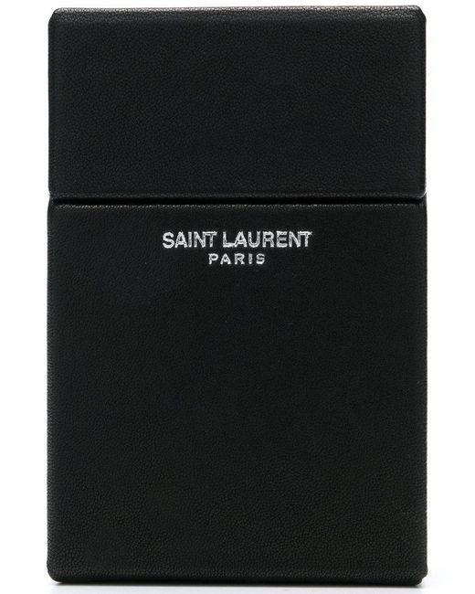 Homme Sacs Étuis et coques Étui pour smartphone à logo Cuir Saint Laurent pour homme en coloris Noir 
