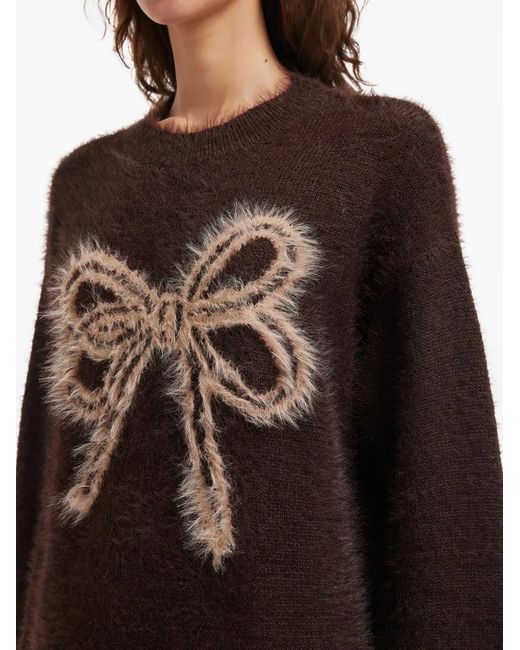 B+ AB Black Bow Crew-Neck Sweater