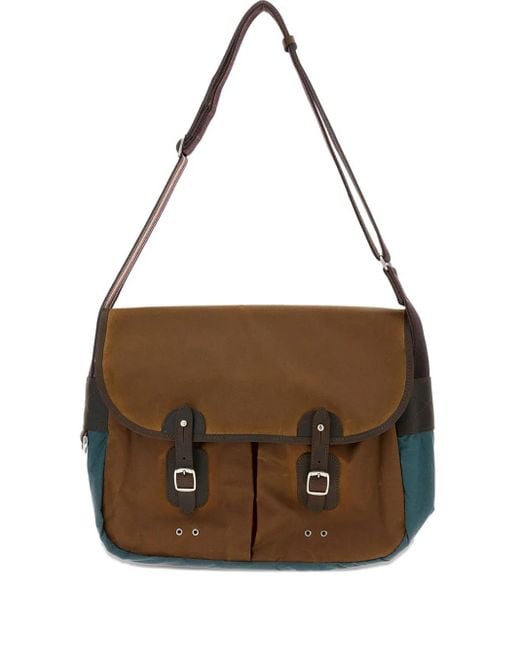 Barbour X Paul Smith Tarras Gewaxte Messengertas in het Brown