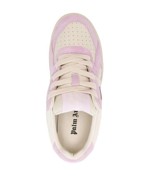 Palm Angels Pink Women Palm University Leather Sneakers
