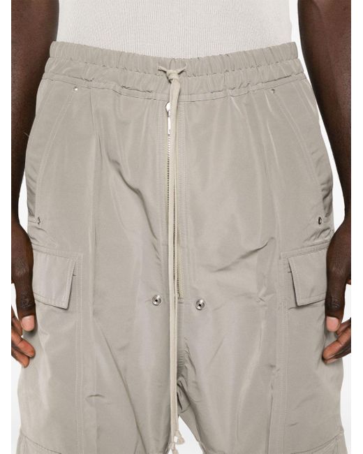 Rick Owens Gray Elasticated-waist Cargo Shorts for men