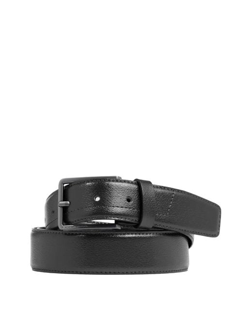 Piquadro Black Solm Prong-Buckle Leather Belt for men