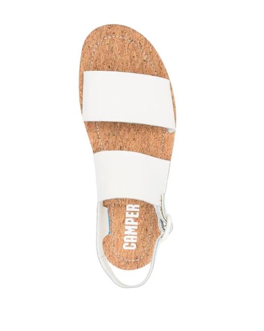 Camper White Oruga Leather Sandals