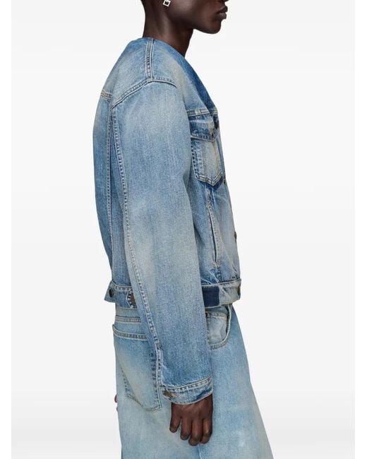 Maison Margiela Blue Foldable-Collar Denim Jacket