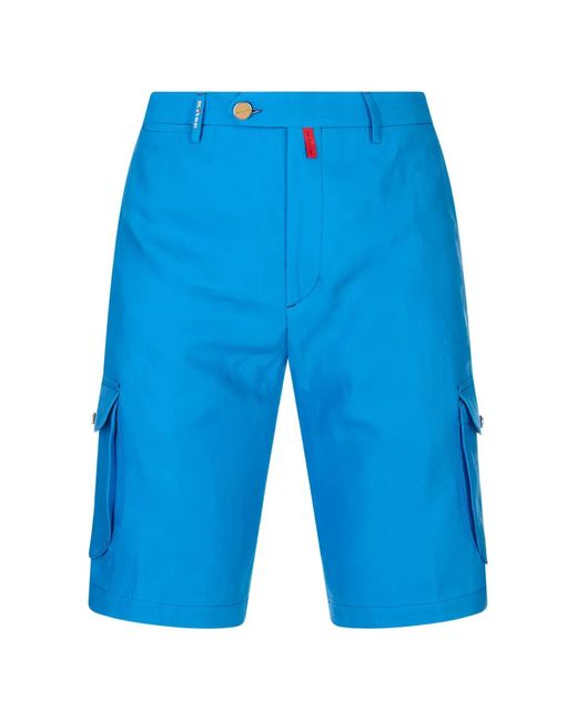 Kiton Blue Cargo Shorts for men