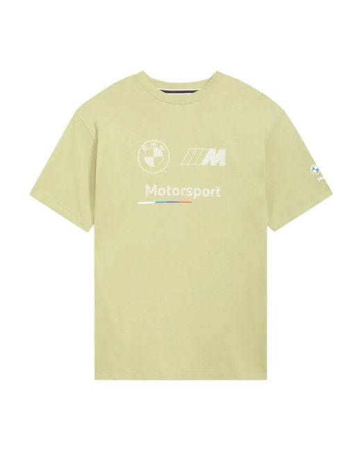 PUMA Yellow X Bmw Motorsport Essentials Cotton T-Shirt for men