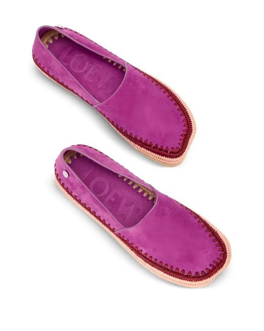 Loewe Pink Rio Raffia-Trim Espadrilles