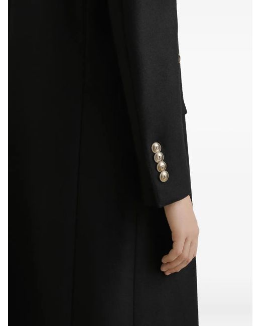 Dolce & Gabbana Black Embellished-Detail Double-Breasted Coat for men